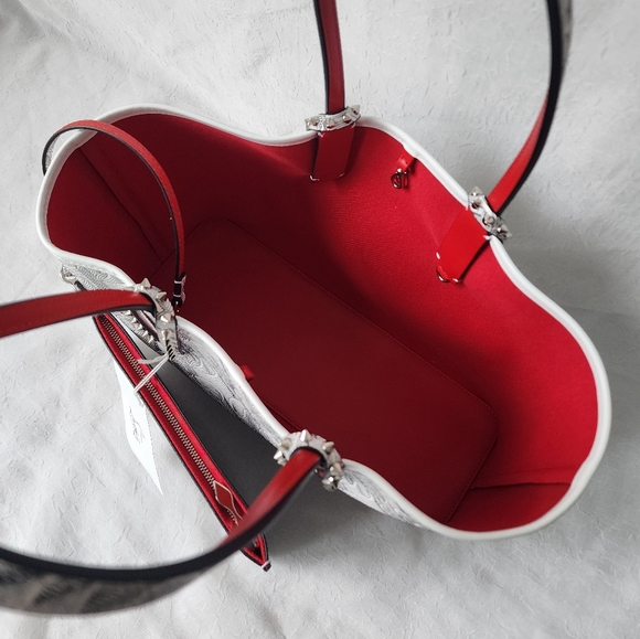 Auth New Christian Louboutin Cabata White/Black Tote - Picture 4 of 10